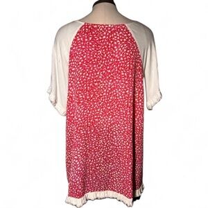 Jodifl Women's Medium White Linen Blend Flutter Sleeve Top